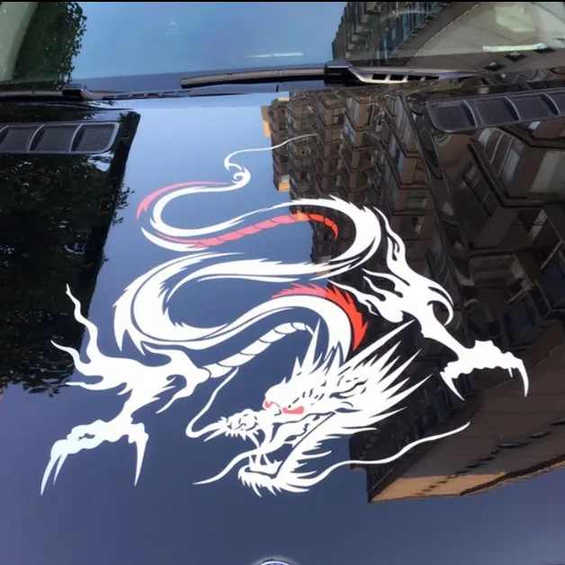

Modified engine cover sticker Personalized customized stretch scratch sticker Decoration China Dragon Totem engine cover sticker