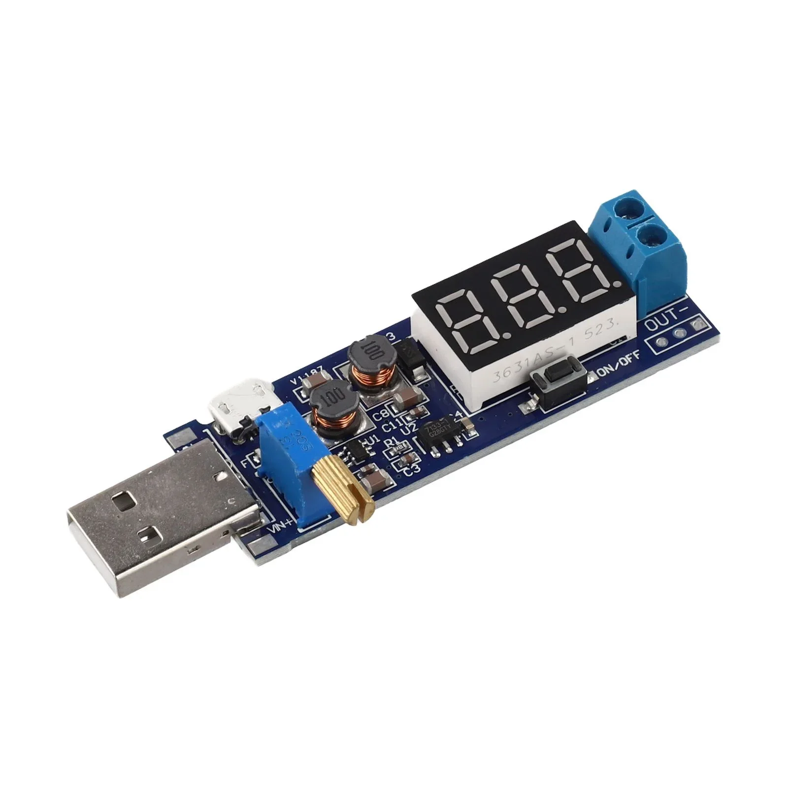 멀티턴 전위차계 전압 조정기 디지털 튜브 디스플레이 입력 전압 3.5V-12V 조정 가능한 전원 공급 장치 모듈