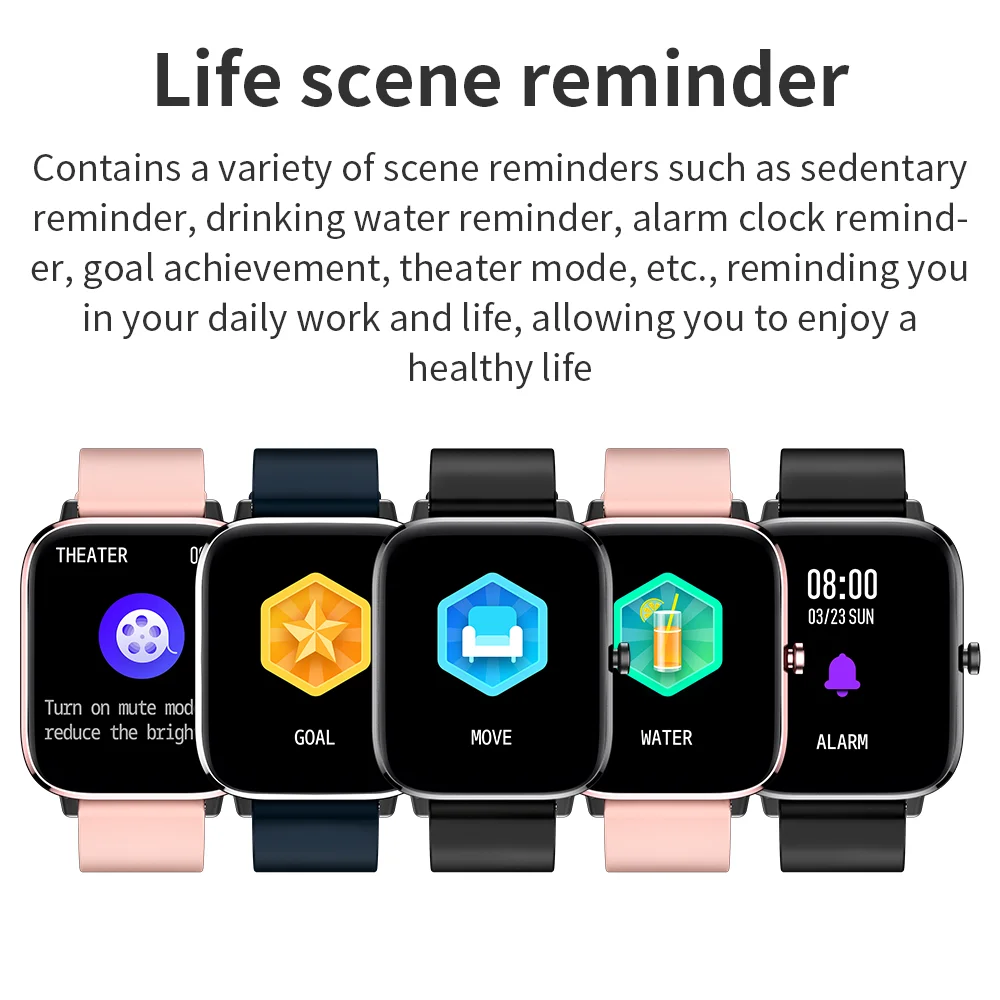 2022 Body temperature Bluetooth-compatibl calling Music control Heart rate Blood pressure  A variety of sports mode Smartwatch