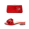 New Ladies Rhinestone Clutch Flat Heel Diamond Evening Shoes and Bag suit Rhinestone Flat plus size Stone Slippers Size 34-44 3