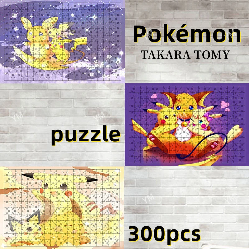 

TAKARA TOMY Japanese Anime Pokmon Paper Puzzles Children's Educational Toys 300Pcs Pikachu Anime Puzzles Children's Gift