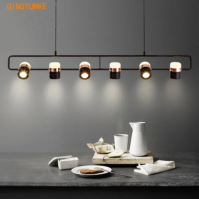 

Modern LED Chandelier Lighting White/Black Simple Restaurant Cafe Bar Art Hanging Lights Nordic Dining Room Island Pendant Lamp