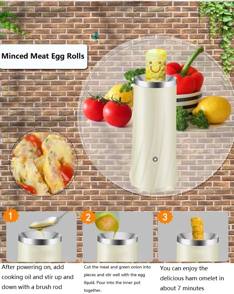 Description Picture 5 of itemAutomatic Eggs Roll Maker mini electric Egg Boiler cup omelette breakfast machine cooking tools Eggmaster Sausage Burrito
