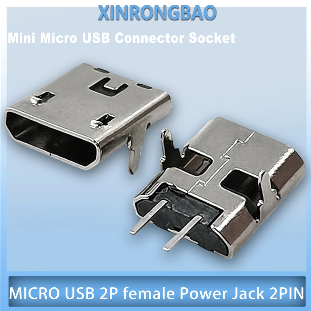 

MICRO USB female Power Jack 2Pin DIP & 2Pin SMT V8 Android phone plug two-pin charging port 2pin Mini Micro USB Connector Socket