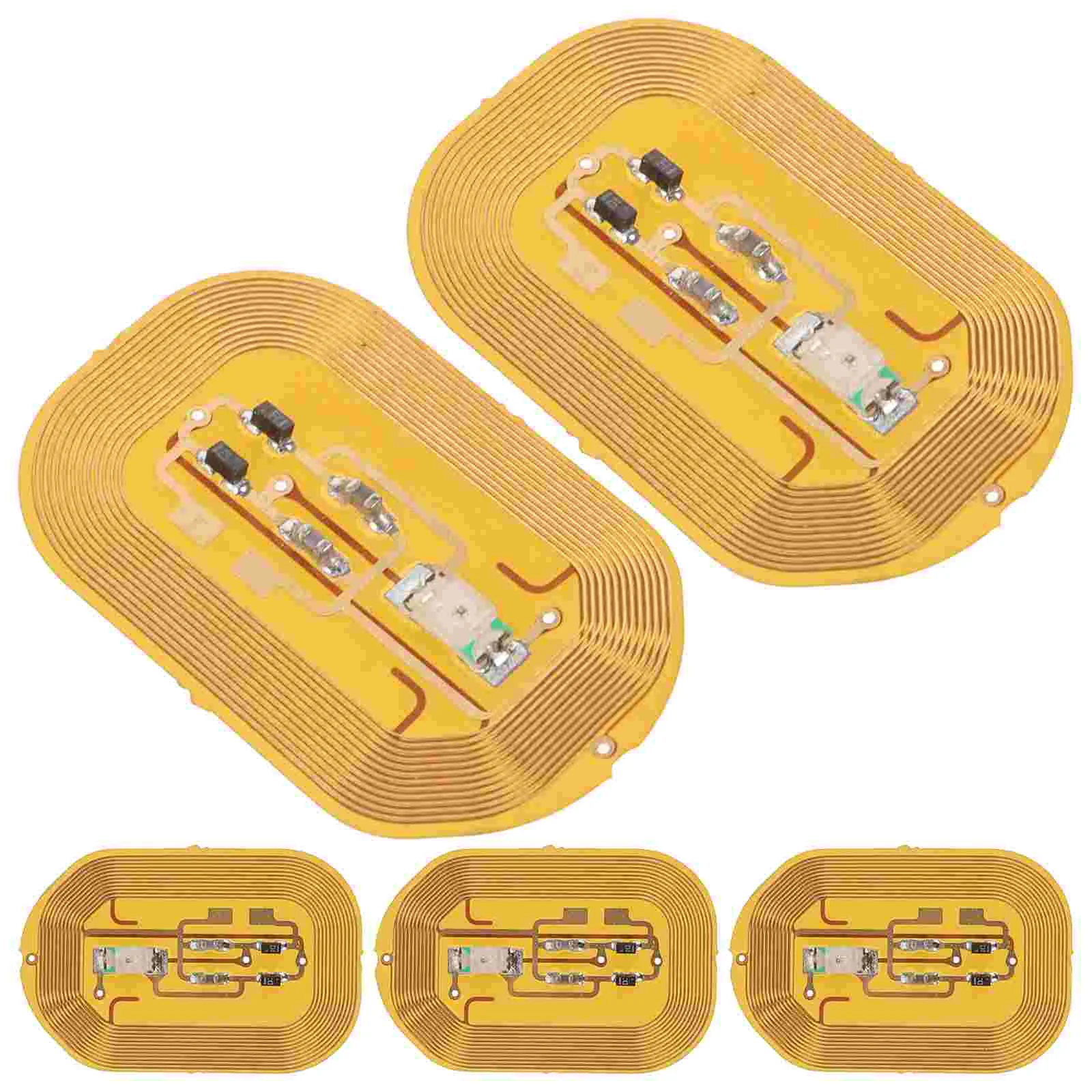 5 Pcs Nail Stickers NFC Chip Glowing Decals Red Color Sensor LED Light Manicure Supplies Easy Application Women