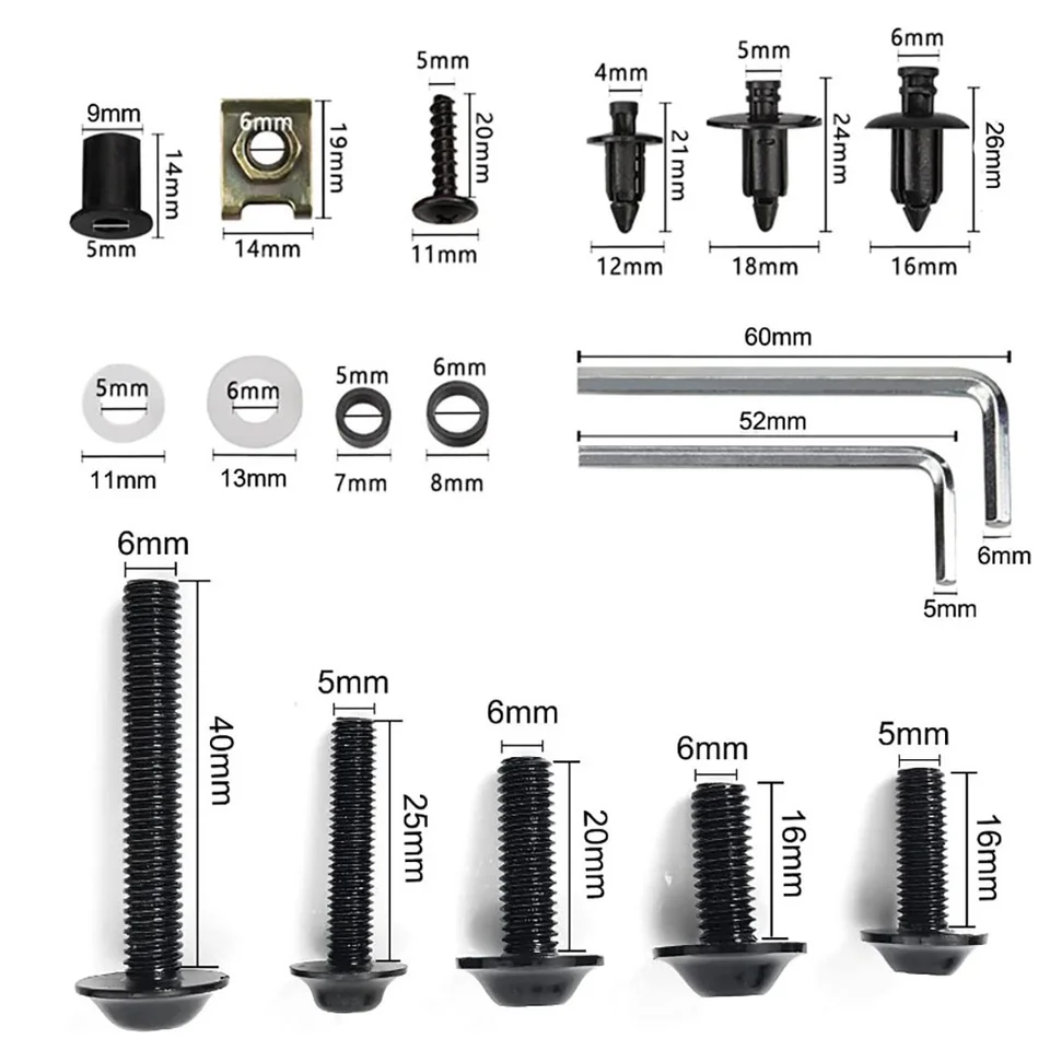 Tornillos De Carrocería Para Suzuki GSXR600 GSXR750 GSXR1000 GSXR 600 GSXR 750 GSXR 1000 K1 K2 K3 K4 K5 K6 K7 K8 K9 Kit De Pernos De Carenado Universal Tornillos De