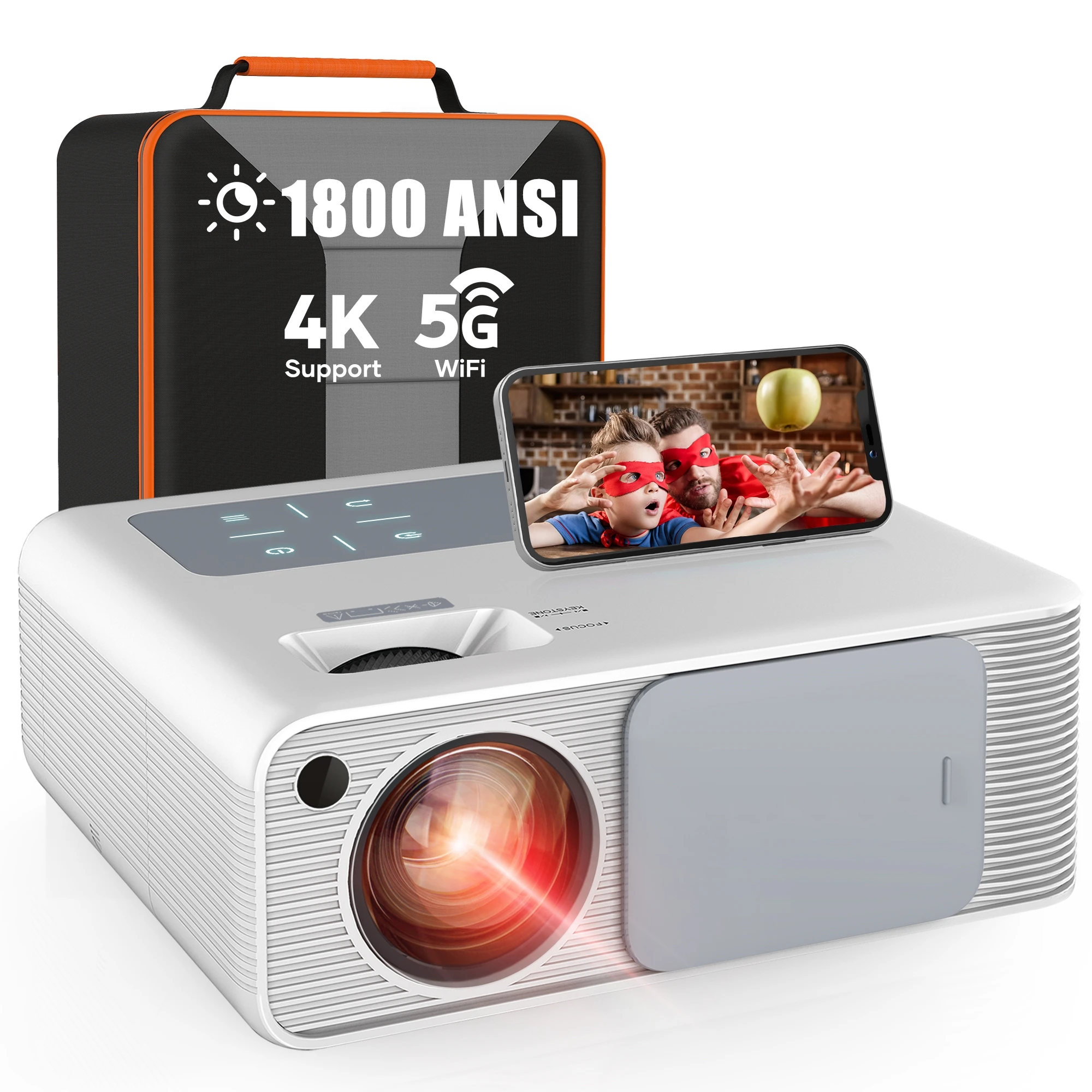 BIGASUO 28000LM Smart 4K Projector android Support Ultra HD Native 1080P Home Theater Beamer 1800ANSI Wifi BT Portable Projector