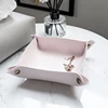 1PC PU Leather Storage Box Desktop Tray Jewelry Cosmetic Phone Key Wallet Coin Basket Folding Storage Case Table Organizer 6