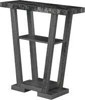 Newport V Console, Faux Black Marble/Weathered Gray 1