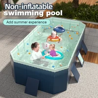 Piscine hors-sol pliable grande taille pour la famille, 1,85-3M, structure renforcée résistante à l'usure, jeux aquatiques non gonflables pour fêtes en extérieur 6