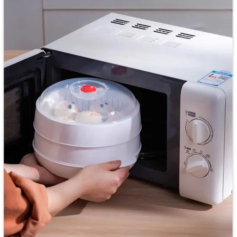 Microwave Steamer food-grade Dish Heating Steamer Box Steamed Steamed Bun multi-function Box microwave oven box