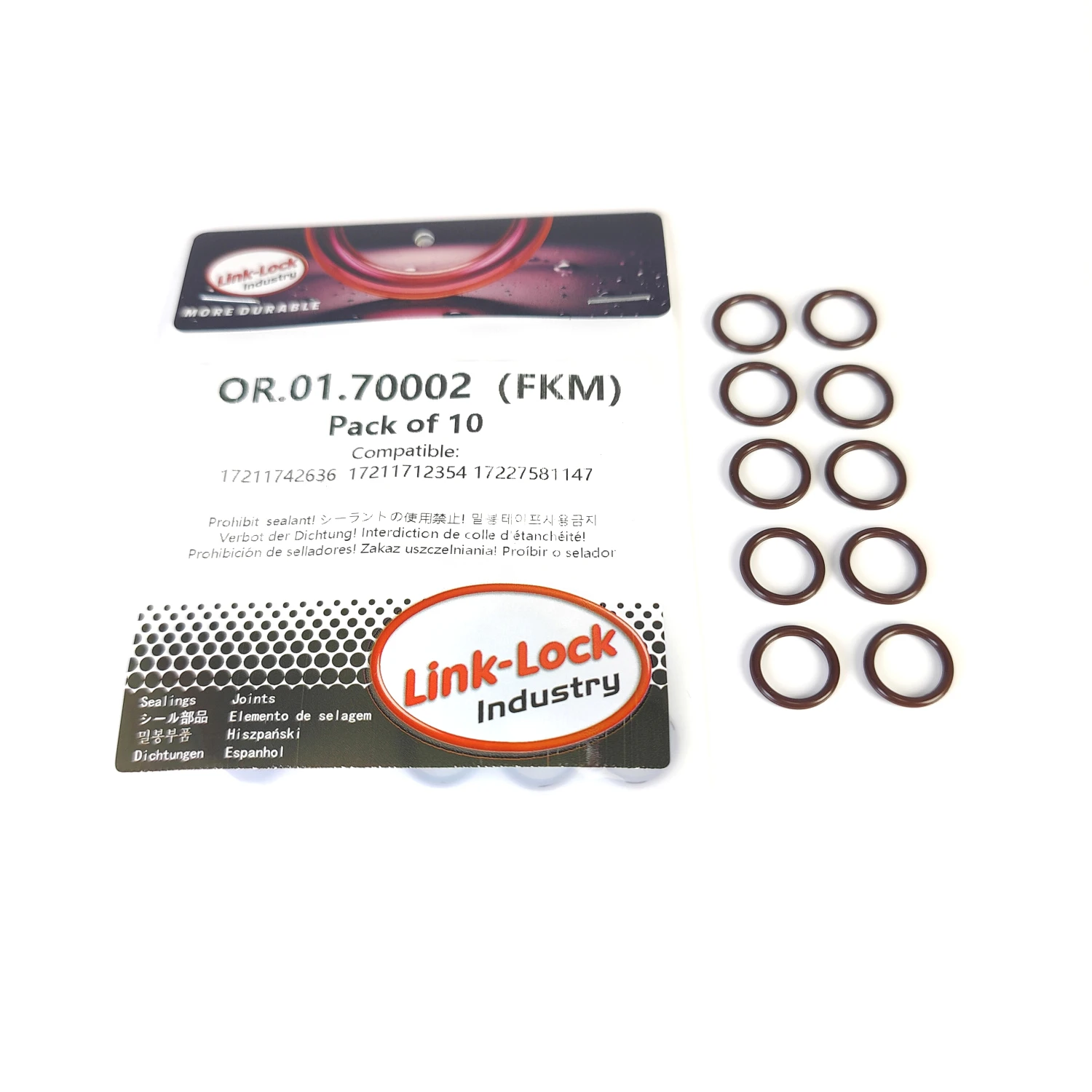 10PCS FKM Viton OR.01.70002 O-Ring Gasket for Transmission Cooling Pipe 17211742636 17211712354 17227581147 forBMW E46 E90 E93