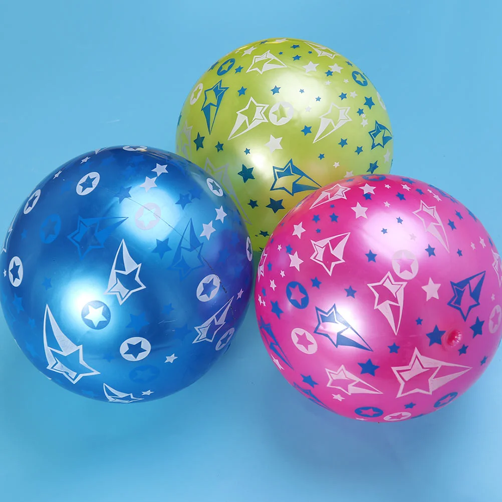 4 Pcs Inflatable Planet Funny Toy Kid Ball Star Printing Interesting Pattern Pvc 3