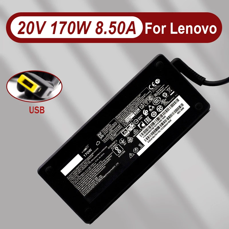 

20V 8.5A 170W USB ADL170NLC3A Laptop Charger for Lenovo LEGION Y720 7700HQ THINKPAD T440P W540 W541 Y700 P71