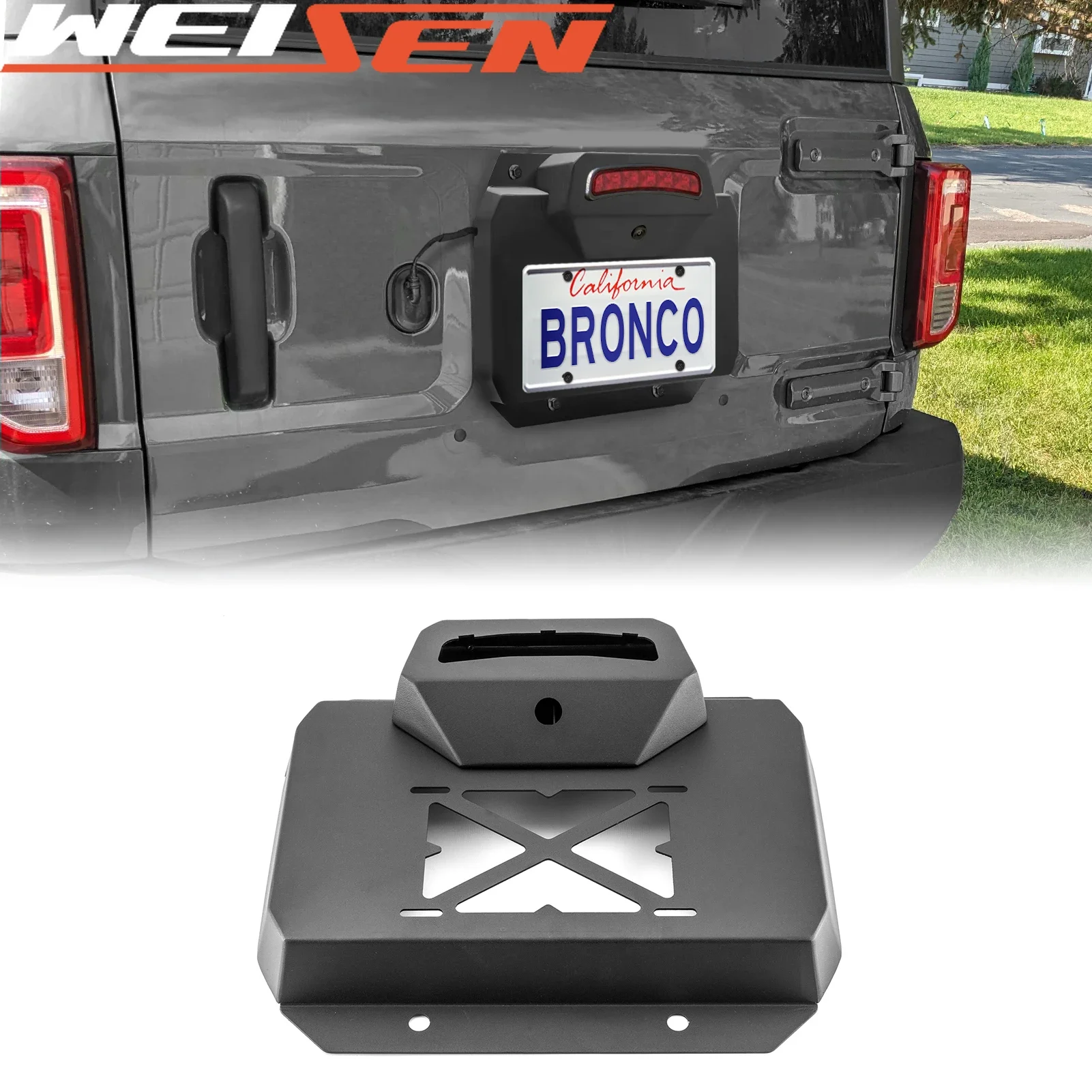 

Spare Tire Delete License Plate Relocation Bracket For 2021- 2024 Ford Bronco