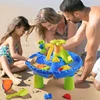 Kids Sand Water Table for Toddlers Age 1-3, 22PCS 3 in 1 Beach Summer Toys Sandbox Table for Outdoor Activity 1