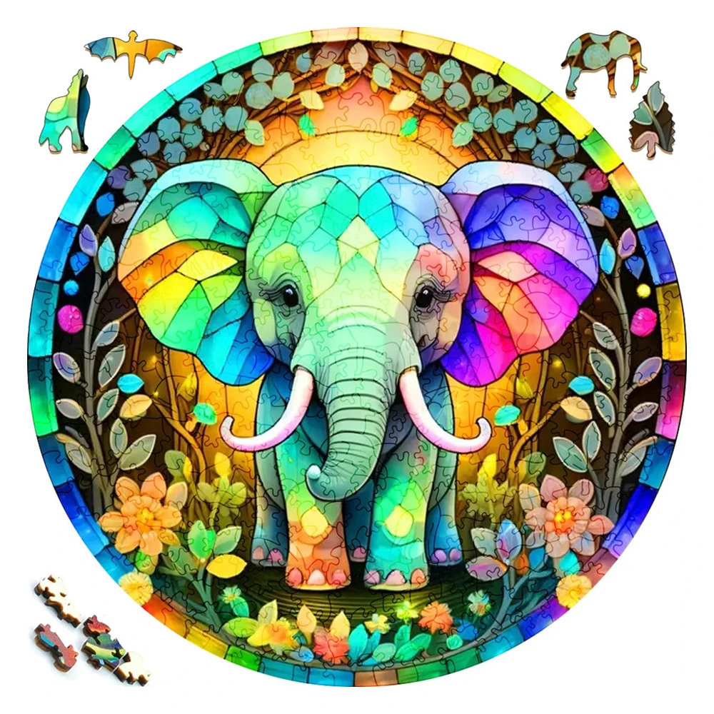 DIY Crafts Intellectual Exercise Jigsaw Wooden Toys Family Interactive Games Parent-Child Interaction Puzzle Animals Wood 3D Toy