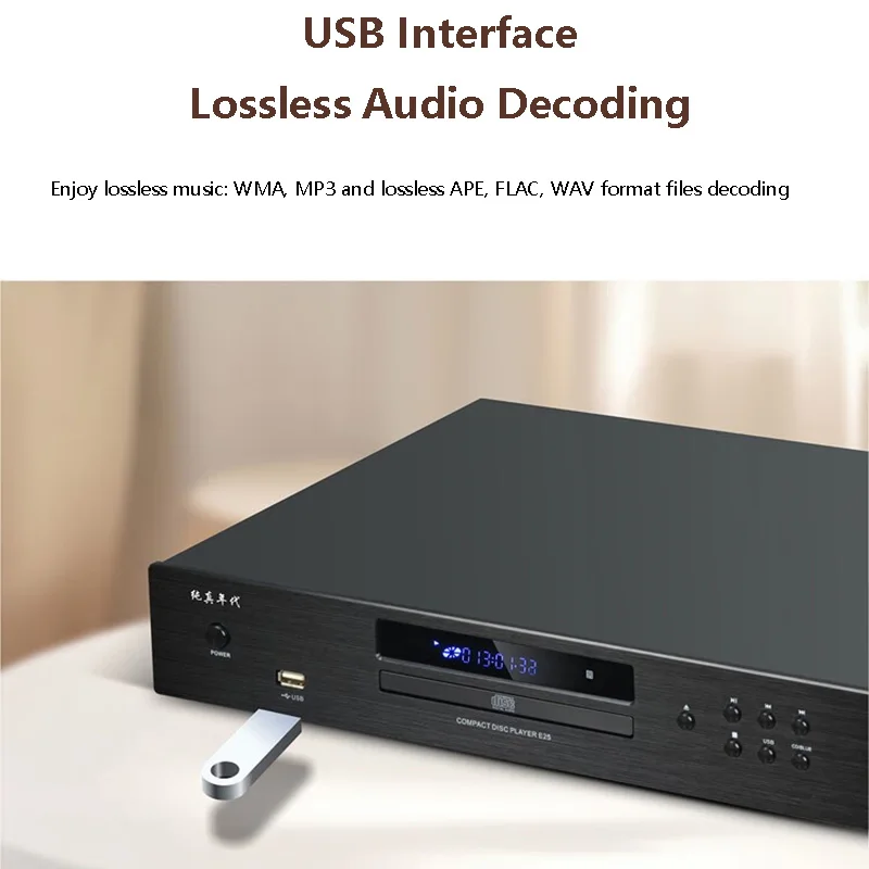 Professional HIFI CD Player Bluetooth 5.0 USB Read Play Coaxial Optical Balanced Out Audiophile Music Player DTS5.1 Decoding