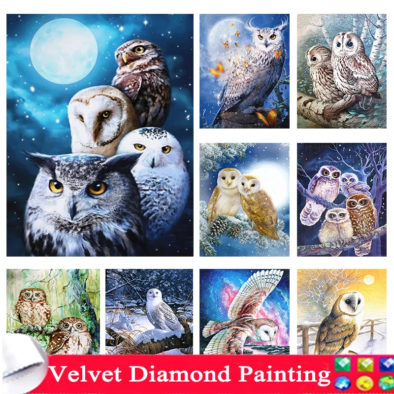 1pc Diy Diamond Painting Animals Rhinestone Mosaic Owl Full Round