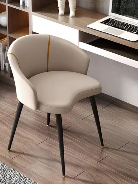 Designer casa computador cadeira de couro quarto vaidade vestir cadeiras 360  elevador rotativo simples chaise jogos móveis escritório - AliExpress