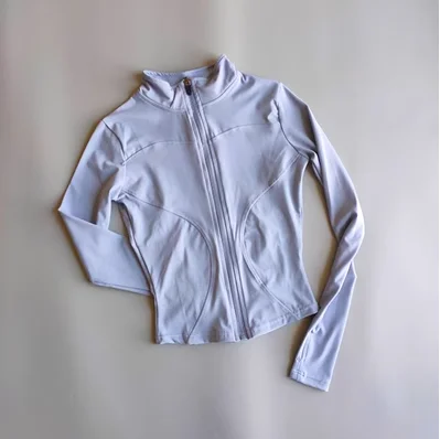 ג'קט יוגה צמוד לנשים עם שרוולים ארוכים לספורט חיצוני, מהיר יבש, רוכסן, עומד על הצוואר, ג'קט ריצה וכושר