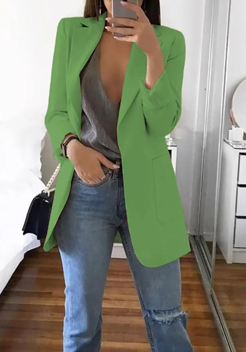Frauen Europäische Amerikanische Mode Casual Polo Neck Slim Fit Strickjacke Frühling Herbst Temperament Mantel 2025 – Detail 18