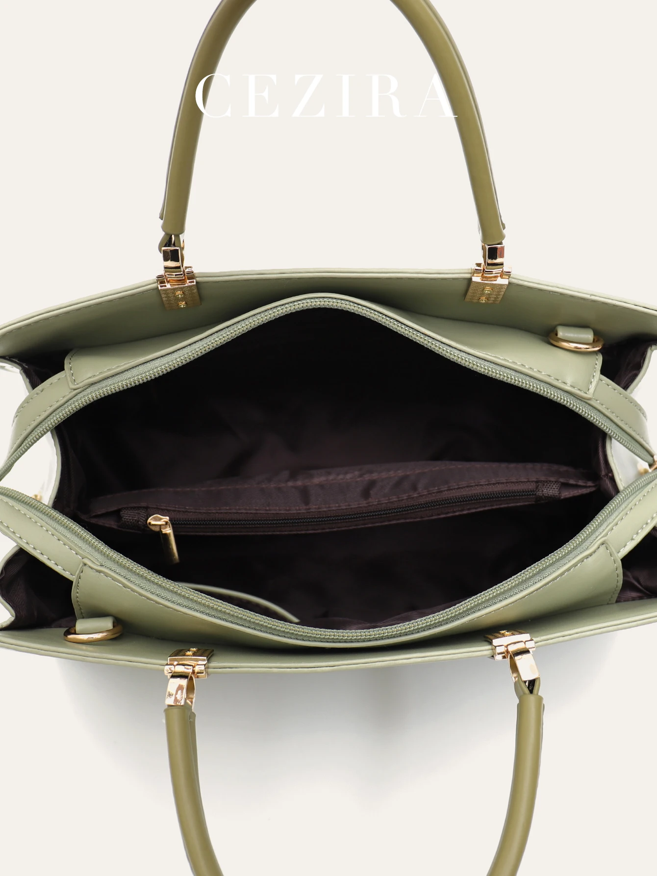 CEZIRA Women Top-handle Tote PU Vegan Leather Contrast Color Stripes Square Handbags Cross Body Shoulder Bags with Long Strap