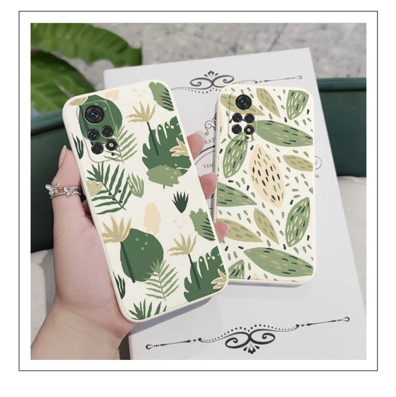 Verdant Green Leaf Phone Case For Xiaomi Redmi Note 11 11S 11T 10 10A 10T 10S 9T 9 8 7 Pro Plus 10C 9A 9C 9T 4G 5G Cover