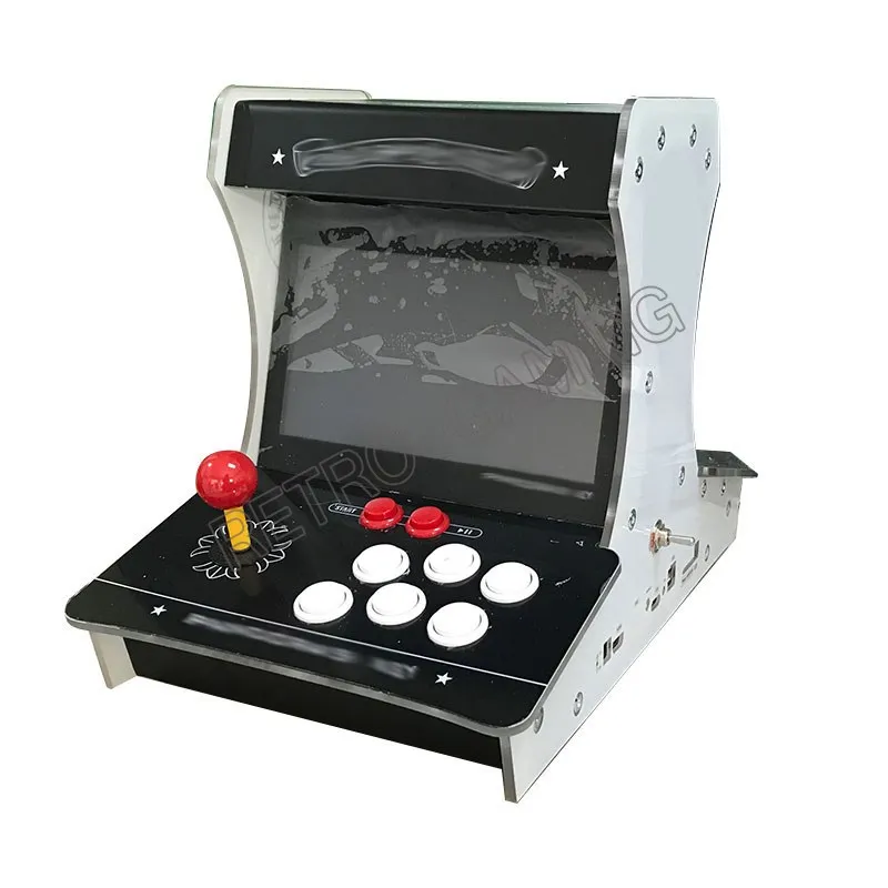 Pandora Saga 4018 Arcade Bartop 2 Giocatori Mini Machine 10.1 Pollici Doppio Schermo Doppio Combattimento Console Di Gioco Arcade Gioco 3D