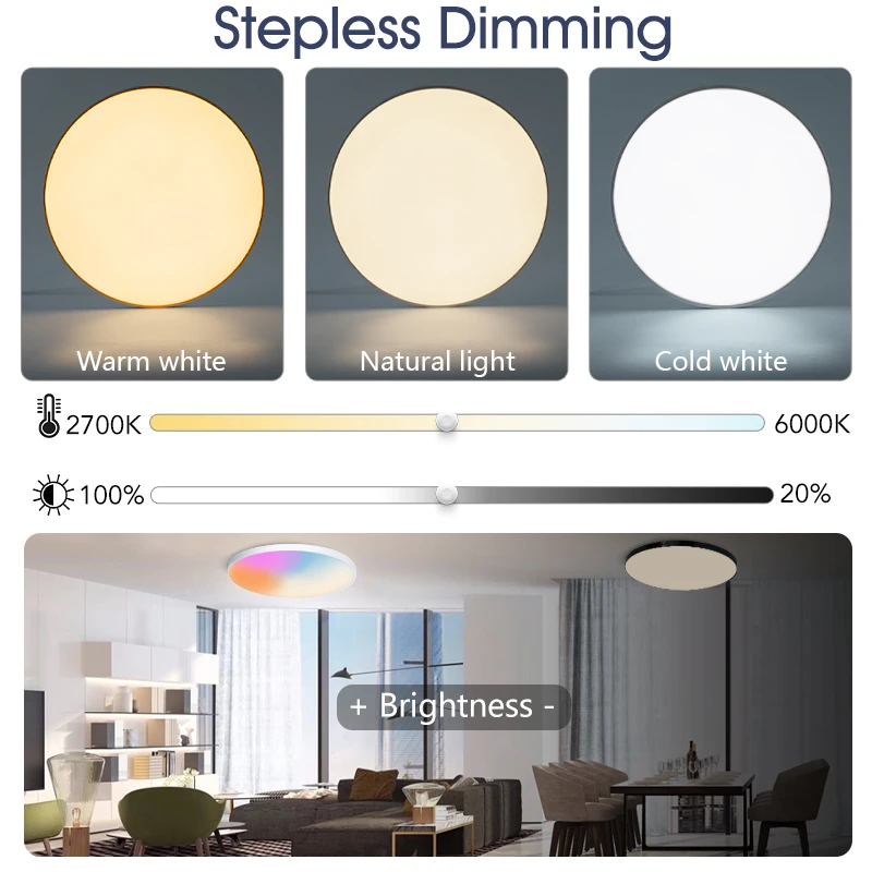 Tuya Smart WiFi Ceiling Light 24W 220V RGB Circular Round Ambient Lamp APP Control Voice Control Alexa Home For Indoor Light