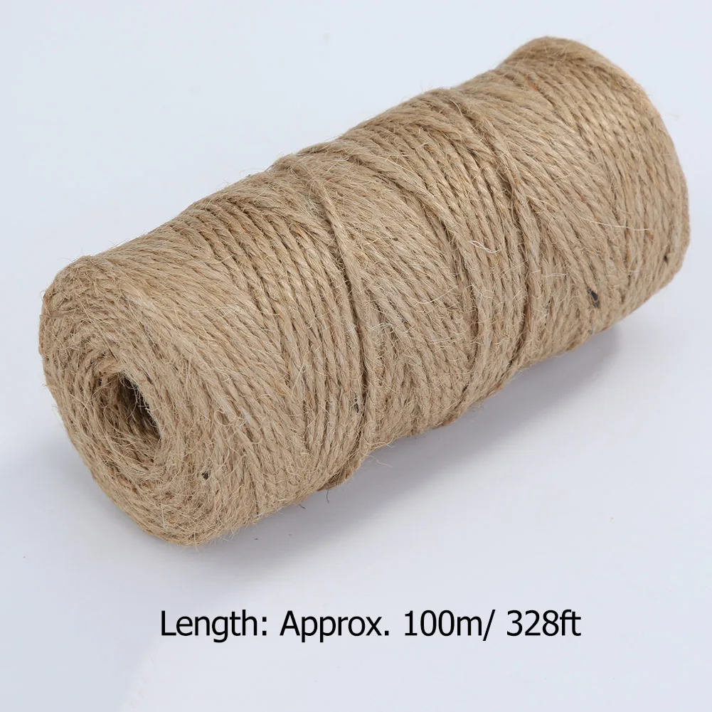 100m/roll Natural Hemp Rope Jute Twine Burlap String Wrapping Cords Thread
