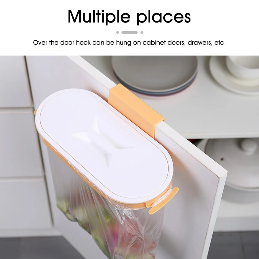 Garbage Bag Holder Kitchen Cabinet Door Basket Hanging Trash Can Waste Bin Garbage Rack Tool Storage Holder Kitchen Organizer images - 6