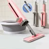 Portable Rotatable Self-Squeeze Mini Mop Mini Mop TPR,Fiber Self Wringing Flat Mop Self-Pressing with Crevice Brush Suede eraser 2