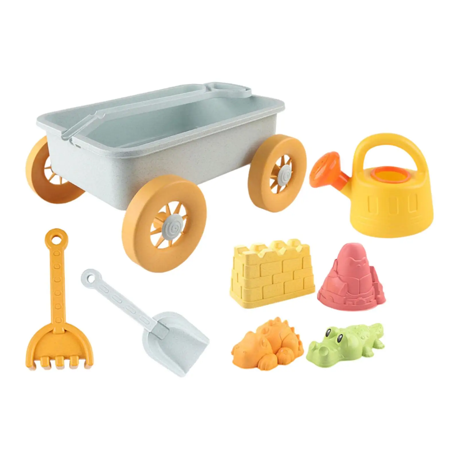 8Pcs Sand Toys for Kids Montessori Early Educational Summer Sand Trolley Sandpit Toy for Bathtime Toy Travel Party Garden Child