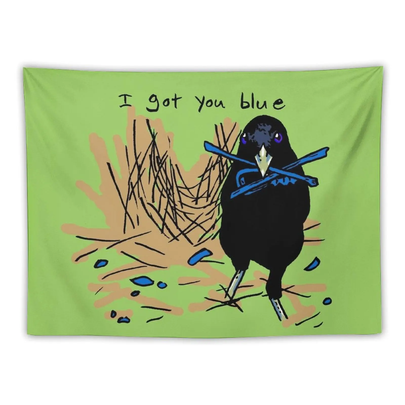 

I Got You Blue Tapestry Wallpaper Bedroom Decoration Aesthetic Tapestry