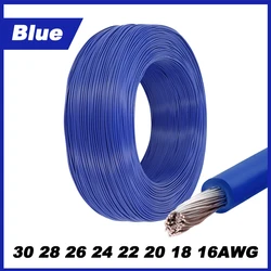 Vibrant Multi - Color Stranded Electric Wire - Premium PVC Insulated Tinned Copper Cable - 18AWG (Blue)