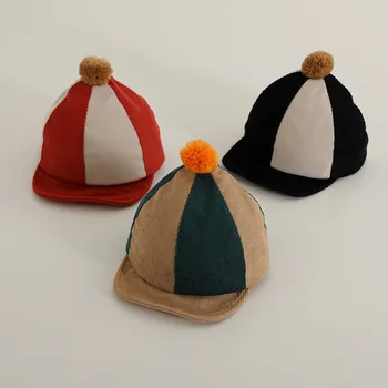 Children Patchwork Peaked Hats Fashion Baby Pointed Cap All-match Boy Baseball Hat Cotton Girls Sunscreen Caps Toddler Clothes 1