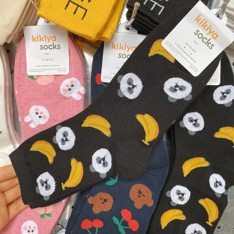 Cartoon Animals Women Sock Autumn Winter New Peach Bunny Middle Tube Cotton Socks  Fashion Cute Socks support socks for women