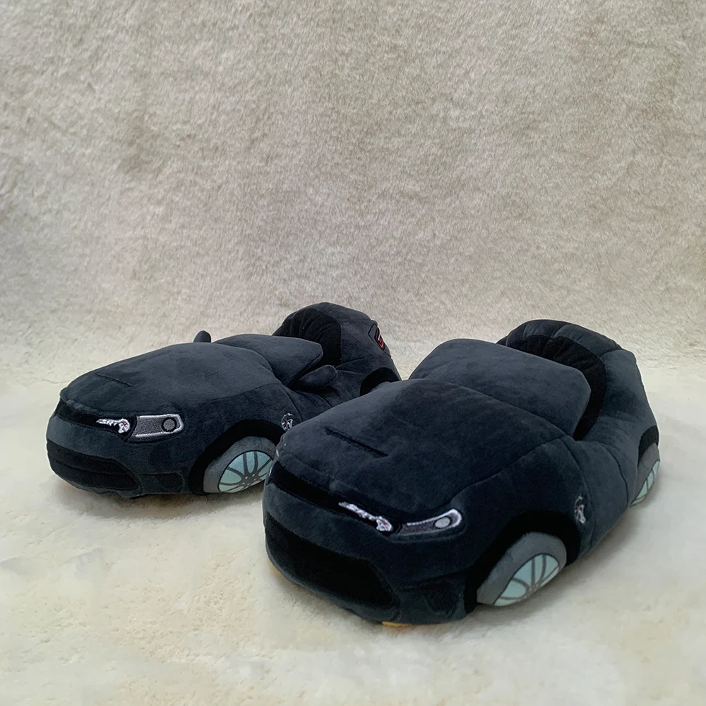 MyRytanda New Fashion Car Shape Plush Slippers House Soft Stuffed Shoes Automobile Plush Shoes Adults Birthday Gift