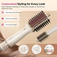 GOMYTH V1 Brosse chauffante et sèche-cheveux 5-en-1, ions négatifs anti-frisottis, 1200W, 3 vitesses et 4 réglages de température, brosse en céramique pour volume à la racine, lissage, démêlage, brillance pour tous types de cheveux 8