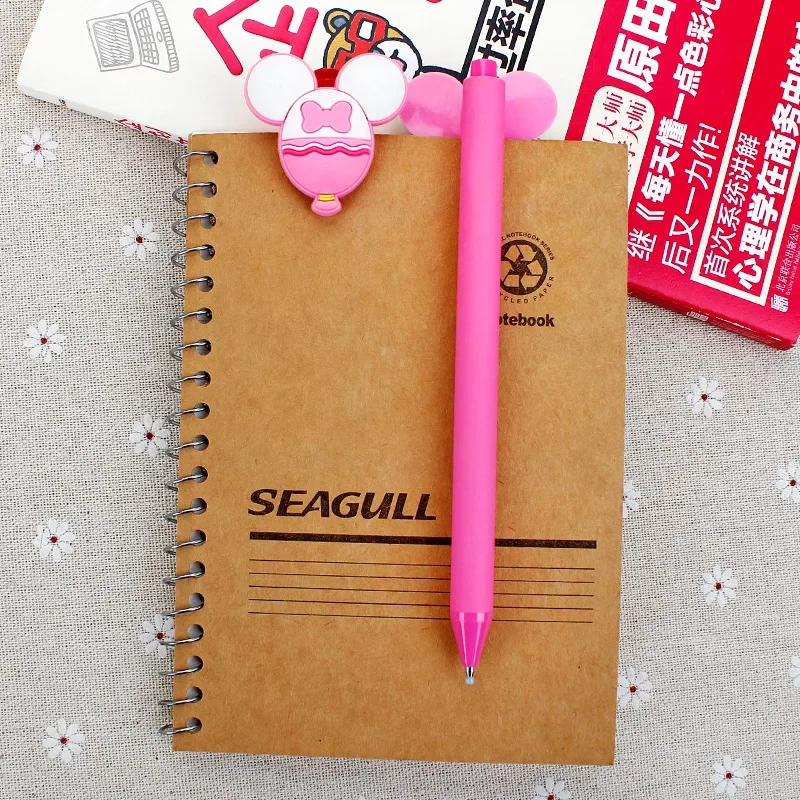 Disney Mickey Minnie Mouse Pen Holder Desktop Mini Storage Bucket Kawaii Candy Color Gel Pen Black Pens Stationery Ins Cartoon pen holder