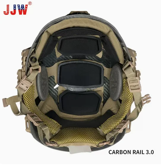 JJW-CORE軽い炭素繊维の戦術的なヘルメット、チームEXCEL、Rail3.0