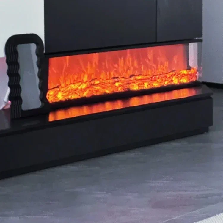 Indoor Heating Electric Fireplace Inserts with 3 Side Glass 47 Inch 1200mm Surround Build-in 6 + 3 Colors Multicolored Flame Stove