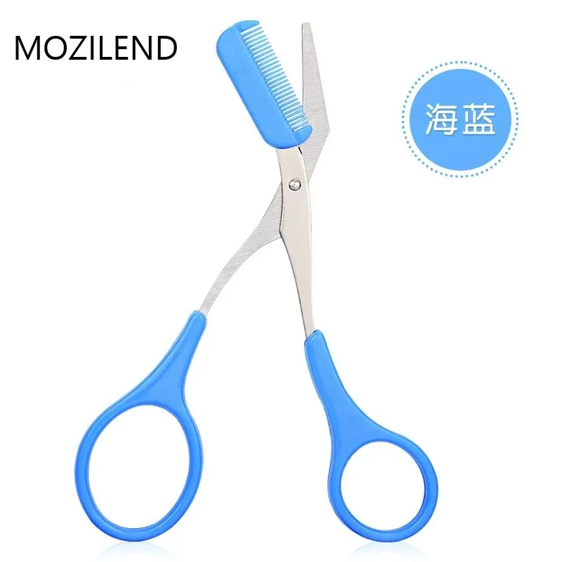 MOZILEND Eyebrow Trimmer Scissors Comb Hair Removal Grooming Shaping Shaver Eye Brow Trimmer Makeup Tools Eyelash Hair Clips