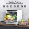 Portable Countertop Dishwashers Blitzhome Compact Dishwashers with 5 L Built-in Water Tank & Inlet Hose 5 Washing Programs 5