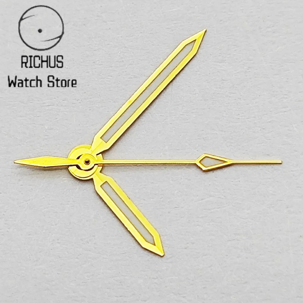 Elegant Luminous Watch Hands in Mixed Metallic Tones
