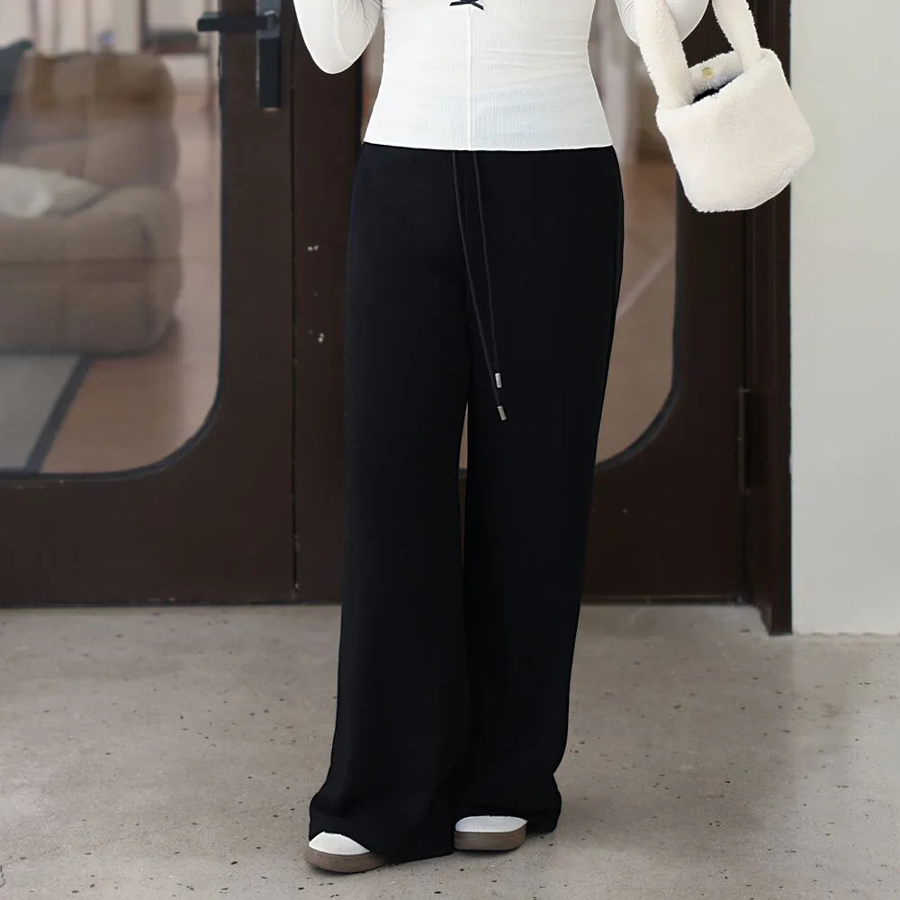 Women Straight Sweatpants Loose Drawstring Waist Wide Leg Long Pants Casual Premium Sweatpants Plus Size Autumn