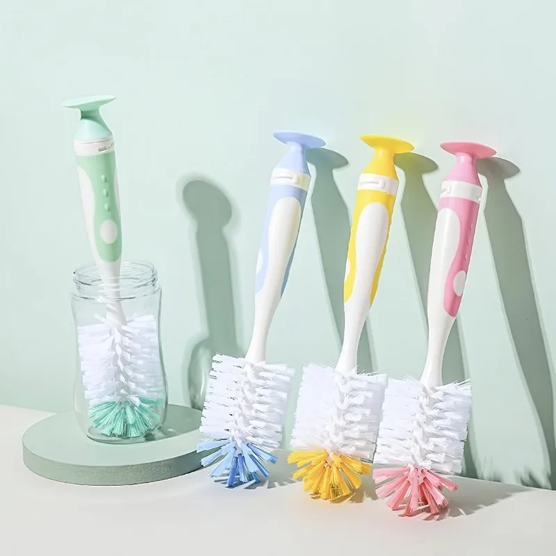2-in-1 Bristle Bottle Brush Set for Baby Bottle Cleaning