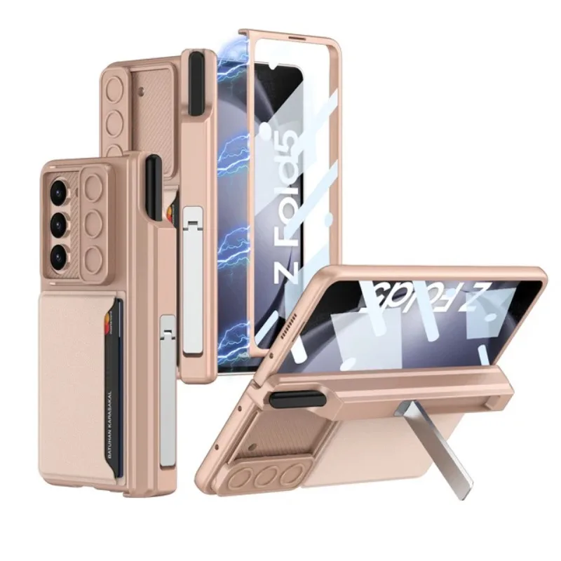 Cell Phone Case 360&deg; Full Protect for Samsung Galaxy Z Fold 5 6 Case Hinge Magnetic Wallet Leather Card Holster Bag Kickstand with S Pen Cover cell phone case cell phone holster phone bag leather bag
