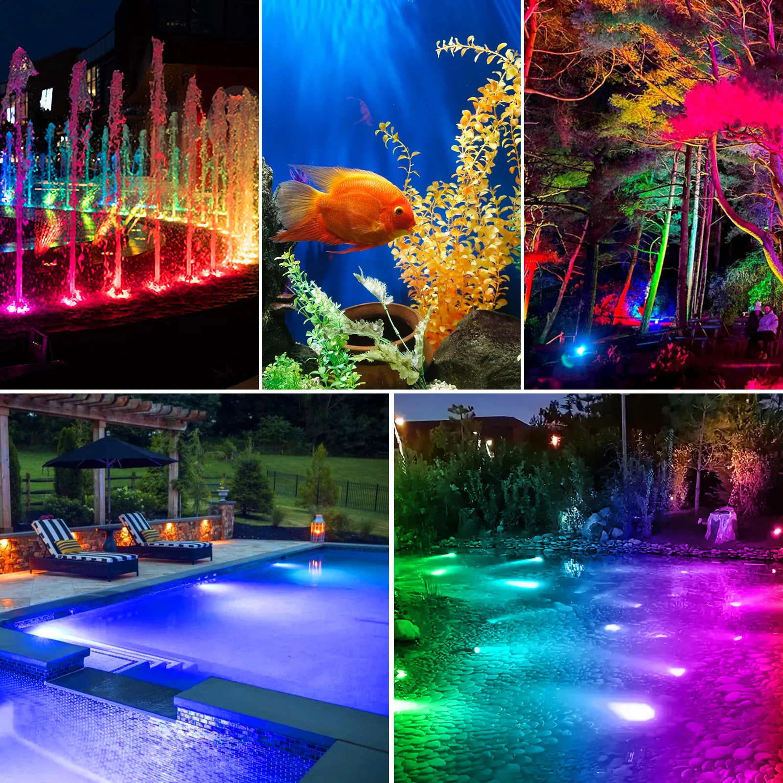 10 LED RGB Underwater Pond Lights IP68 Landscape Fountain Spotlight Bluetooth APP Control for Fish Aquarium Tank Garden Yard 3